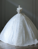 Dreamy Princess Strapless Rhinestone Back Strap Floor-Length Wedding Dress HZ1022