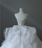 Dreamy Princess Strapless Rhinestone Back Strap Floor-Length Wedding Dress HZ1022
