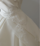 Simple and gentle tube top tulle A-line wedding dress with train HZ1022