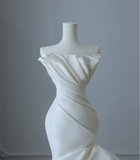 Simple High-end Mermaid Strapless Satin Wedding Dress HZ1022