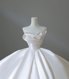 Minimalist Strapless Satin Elegant Floor-Length Wedding Dress HZ1022