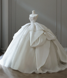 French court retro luxury tube top shiny tulle floor-length wedding dress HZ1022