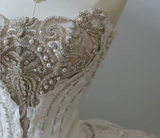 French court retro luxury tube top shiny tulle floor-length wedding dress HZ1022