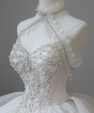 Dreamy Princess Sweet Butterfly on the Chest Shiny Tulle A-line Wedding Dress HZ1022