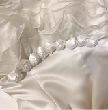 Vintage Strapless Satin 3D Flower Floor-Length Wedding Dress HZ1022