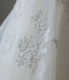 French Lace Strapless White Mermaid Wedding Dress HZ1022