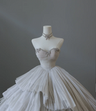 Glittering Galaxy Sweetheart Neck Layered Tulle A-Line Floor-Length Wedding Dress HZ1022