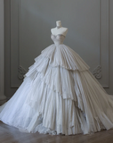 Glittering Galaxy Sweetheart Neck Layered Tulle A-Line Floor-Length Wedding Dress HZ1022