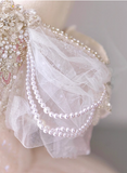 Princess one-shoulder pink French tulle beaded luxury floor-length wedding dress HZ1022