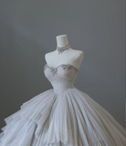 Glittering Galaxy Sweetheart Neck Layered Tulle A-Line Floor-Length Wedding Dress HZ1022