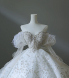 Dreamy Sweet Princess Heart-Shaped Neck Rhinestone Floor-Length Wedding Dress HZ1022