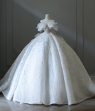 Fantasy Swan One Shoulder Princess Tulle Floor-Length Wedding Dress HZ1022