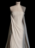 Elegant white strapless chiffon mermaid wedding dress HZ1022