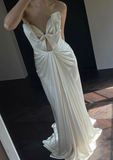 Designer French off-shoulder heart-shaped neckline white satin mermaid wedding gown with train HZ1022