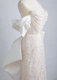 Shimmering Mermaid Beaded Off-the-Shoulder Bow Princess Wedding Gown HZ1022