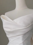 French Simple Strapless Satin Bow Mermaid Wedding Dress HZ1022