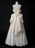 French style tube top 3D flower bow tie back A-line wedding dress HZ1022