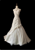 Vintage Satin Halter Neck A-Line Wedding Dress with Small Train HZ1022