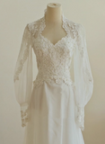 Vintage Lace V-Neck Long Sleeves Trailing Wedding Dress HZ1022