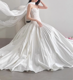 White Sweetheart Neckline Fitted Waist Lace Wedding Dress HZ1022