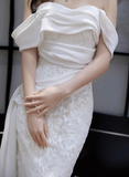 Elegant One Shoulder Mermaid Lace Wedding Dress HZ1022