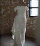 Elegant One Shoulder Mermaid Lace Wedding Dress HZ1022