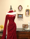 Elegant Red Strapless Mermaid Wedding Dress with Small Train HZ1022