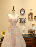 Princess Tulle Flower Strapless A-Line Floor-Length Wedding Dress HZ1022