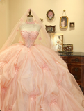 Sweet pink princess tube top fluffy A-line wedding dress HZ1022