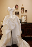 Elegant White Satin Thigh-Low Wedding Dress HZ1022
