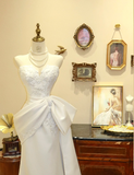Elegant Sweetheart Neck Satin Fishtail Butterfly Wedding Dress HZ1022