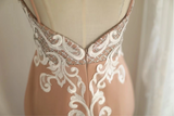 Elegant Pink Slim Fit Fishtail Satin Princess Wedding Dress HZ1022