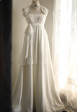 Simple halterneck Roman chiffon flowing wedding dress HZ1022