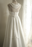 Simple halterneck Roman chiffon flowing wedding dress HZ1022