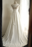 Simple halterneck Roman chiffon flowing wedding dress HZ1022