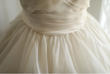 Champagne Color Sweetheart Neck Floral A-Line Layered Floor-Length Wedding Dress HZ1022