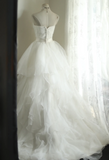 Simple Sweetheart Neckline Ruffled Tulle A-Line Wedding Dress HZ1022