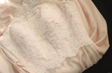 Light pink polka dot lace satin stitching A-line princess wedding dress HZ1022