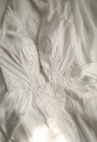 Roman style halterneck satin beaded elegant wedding dress HZ1022