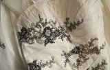 Retro Palace Irregular Satin Beaded Strap Wedding Dress HZ1022