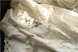 Vintage Satin Hollow Hand-beaded Strapless A-Line Wedding Dress HZ1022