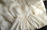 Vintage Satin Hollow Hand-beaded Strapless A-Line Wedding Dress HZ1022