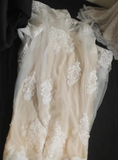 Long Sleeve French Court Round Neck Lace Mermaid Wedding Dress HZ1022
