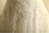Simple One Shoulder Satin Mesh Splicing A-Line Floor-Length Wedding Dress HZ1022