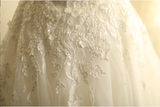 Simple One Shoulder Satin Mesh Splicing A-Line Floor-Length Wedding Dress HZ1022
