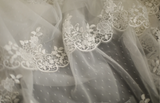 Elegant and simple one-shoulder retro polka dot lace cascading fishtail princess wedding dress HZ1022