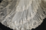 Elegant and simple one-shoulder retro polka dot lace cascading fishtail princess wedding dress HZ1022