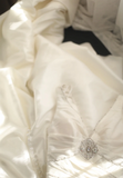 Classic V-neck Retro Palace Satin Hand-beaded Wedding Dress HZ1022