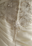 Irregular Retro Palace Tube Top Handmade Flower Beaded A-Line Floor-Length Wedding Dress HZ1022