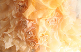 Chic orange heart-shaped neckline handmade flower beading irregular layered skirt A-line wedding dress HZ1022